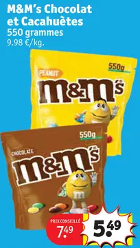 Offre: M&M's Chocolat et Cacahuètes