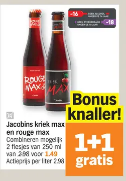 Aanbieding: Jacobins kriek max en rouge max