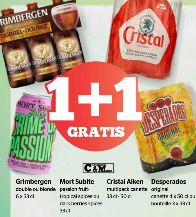 Offre: Grimbergen, Mort Subite, Cristal Alken, Despe