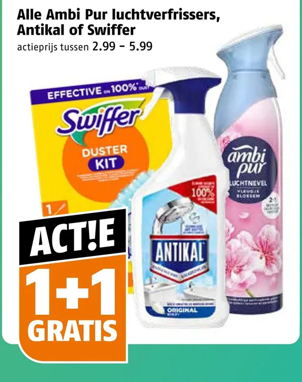Aanbieding: Ambi Pur luchtverfrissers, Antikal of Swiffer