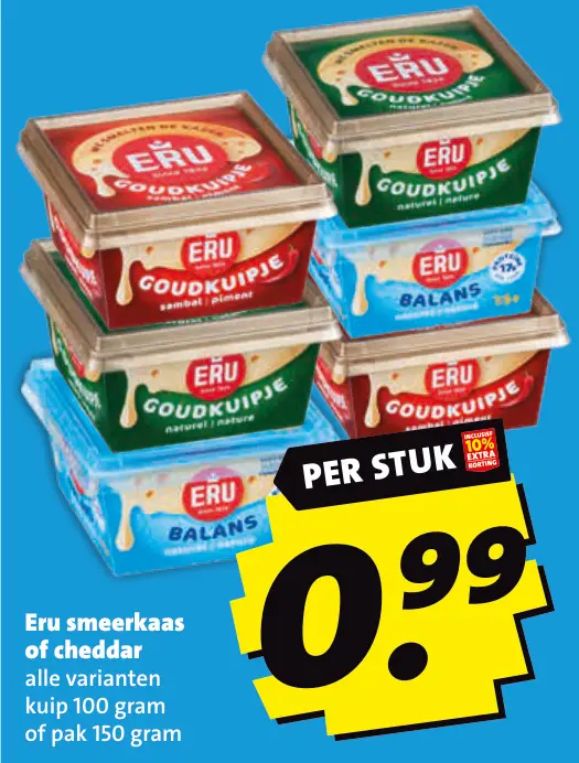 Aanbieding: Smeerkaas of cheddar