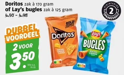 Aanbieding: Doritos of Lay's bugles
