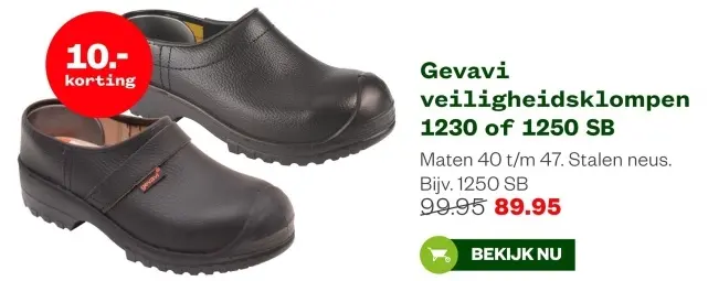 Aanbieding: Veiligheidsklompen 1230 of 1250 SB