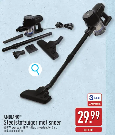 Promotie: Steelstofzuiger met snoer