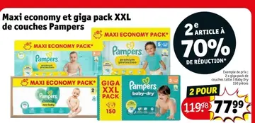 Offre: Maxi economy et giga pack XXL de couches