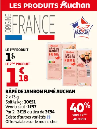 Offre: Râpé de jambon fumé