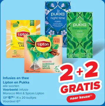 Aanbieding: Infusies en thee Lipton en Pukka