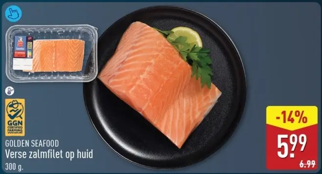 Aanbieding: Verse zalmfilet op huid
