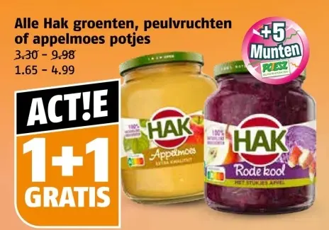Aanbieding: Hak groenten, peulvruchten of appelmoes potje