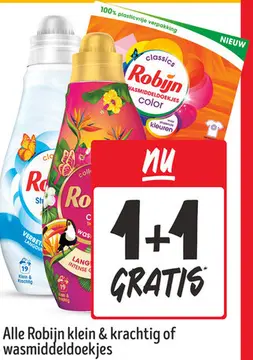 Aanbieding: Alle Robijn klein & krachtig of wasmiddeldoekjes
