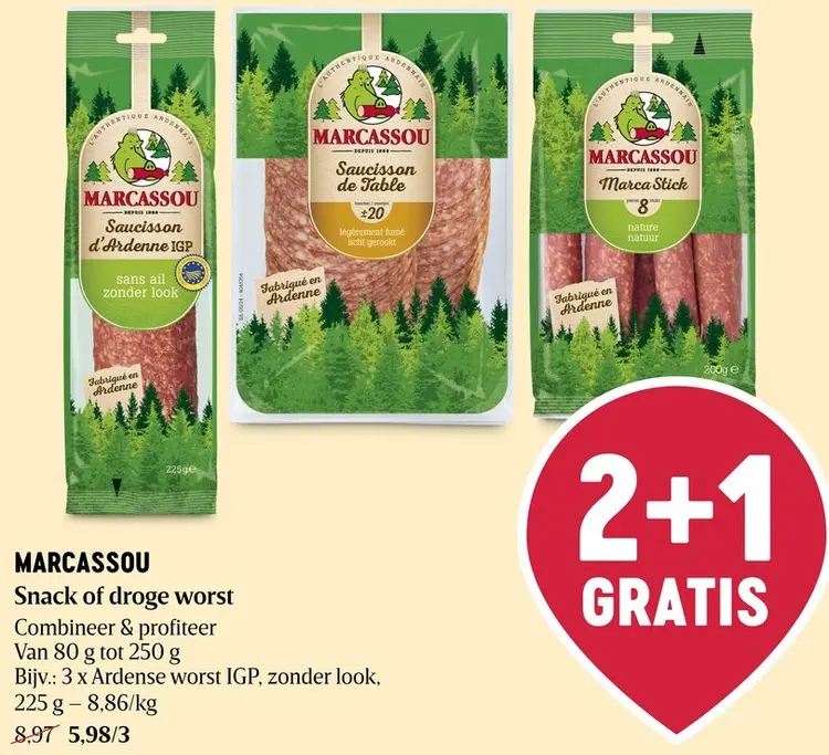 Promotie: Marcassou Snack of droge worst
