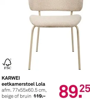 Aanbieding: KARWEI eetkamerstoel Lola