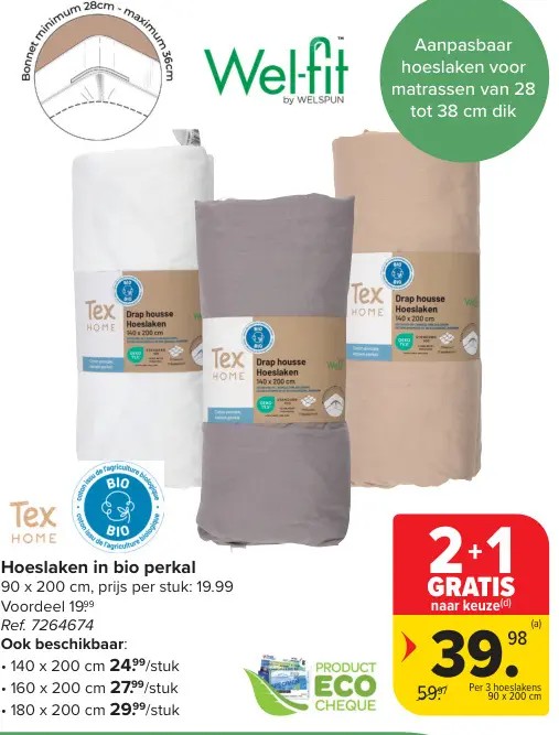 Promotie: Hoeslaken in bio perkal