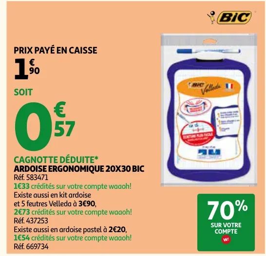 Offre: Ardoise ergonomique 20x30