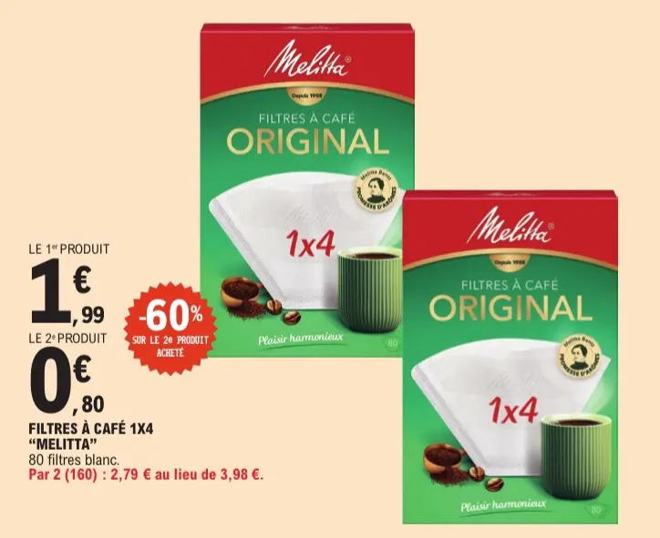 Offre: Filtres à café 1x4