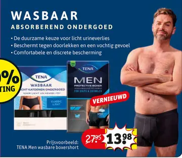 Aanbieding: TENA Men wasbare boxershort