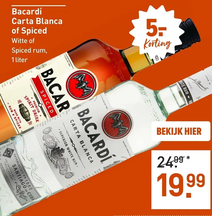 Aanbieding: Bacardí Carta Blanca of Spiced