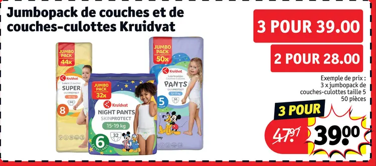 Offre: Jumbopack de couches et de couches-culottes