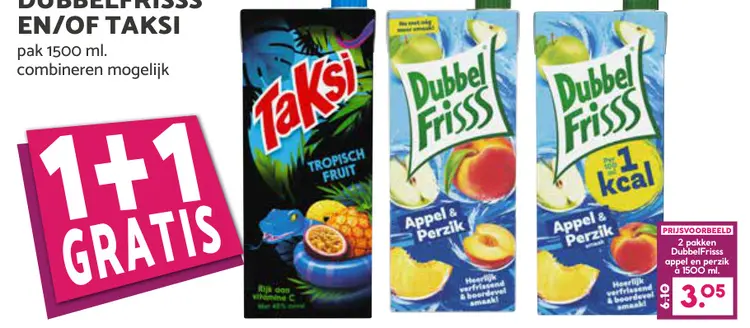 Aanbieding: DubbelFrisss appel en perzik