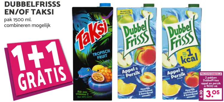 Aanbieding: DubbelFrisss appel en perzik