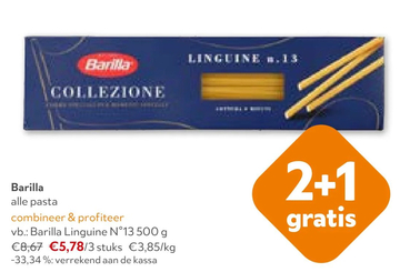 Aanbieding: alle pasta Barilla Linguine