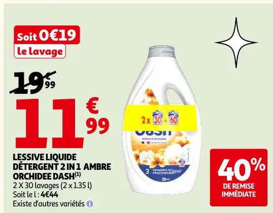 Offre: Lessive liquide détergent 2 in 1 ambre orchid