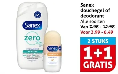 Aanbieding: Sanex douchegel of deodorant