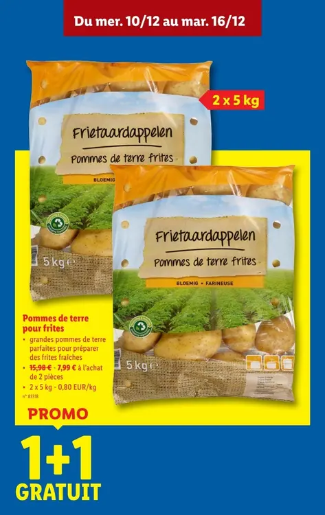Offre: Pommes de terre pour frites