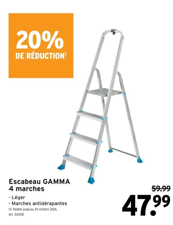 Offre: Escabeau GAMMA 4 marches