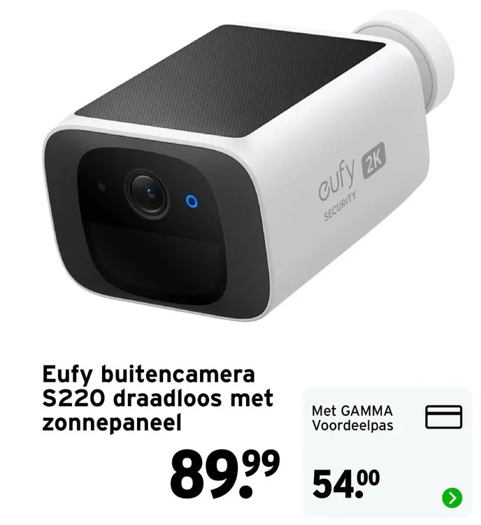 Aanbieding: buitencamera S220 draadloos met zonnepaneel