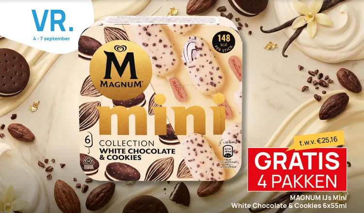 Aanbieding: MAGNUM IJs Mini White Chocolate & Cookies