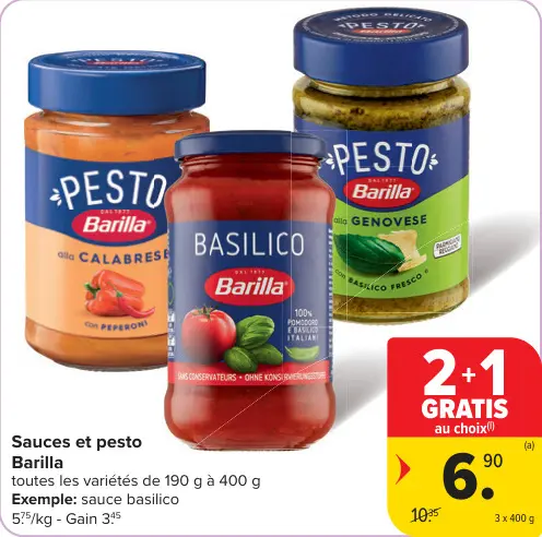 Offre: Sauces et pesto
