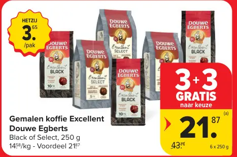 Promotie: Gemalen koffie Excellent
