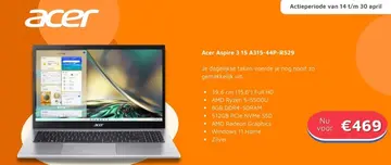 Aanbieding: Acer Aspire 3 15 A315-44P-R529