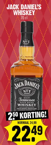 Aanbieding: Jack Daniel's Tennessee Sour Mash Whiskey