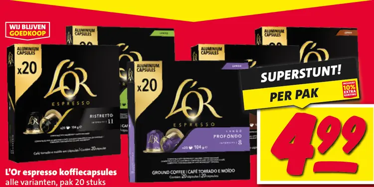 Aanbieding: espresso koffiecapsules