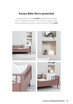 Aanbieding: Europe Baby Sterre Peuterbed - 70 x 150 cm