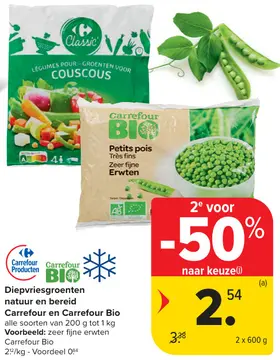 Aanbieding: Diepvriesgroenten natuur en bereid