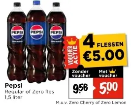 Aanbieding: Pepsi Regular of Zero fles