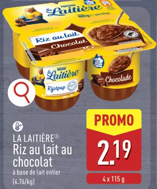 Offre: Riz au lait au chocolat