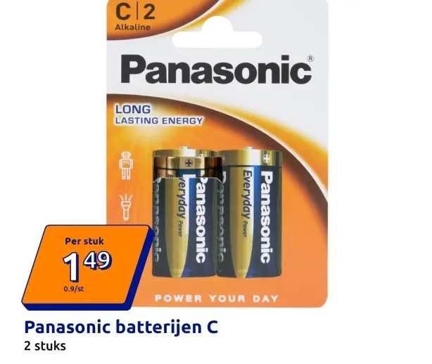 Aanbieding: Panasonic batterijen C