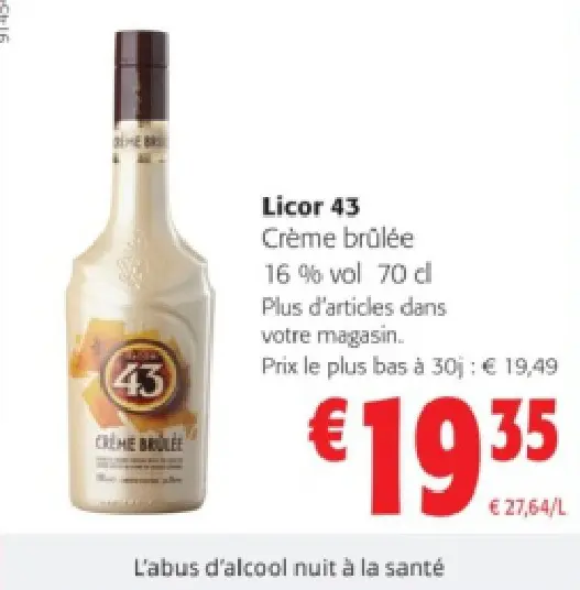 Offre: Licor 43 Crème brûlée