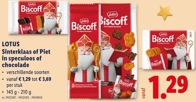 Promotie: Sinterklaas of Piet in speculoos of chocolade