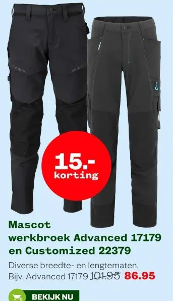 Aanbieding: Werkbroek Advanced 17179 en Customized 22379