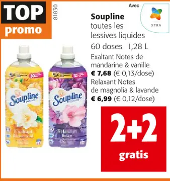 Offre: Soupline toutes les lessives liquides Exaltan