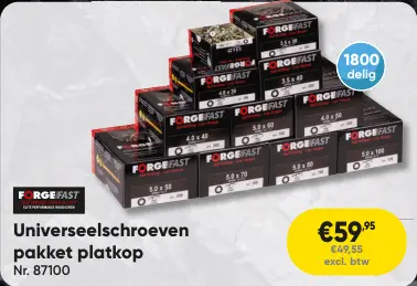Promotie: Universeelschroeven pakket platkop