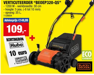 Promotie: Black+Decker BEOEP320-QS elektrische verticuteermachine 1200W 30cm