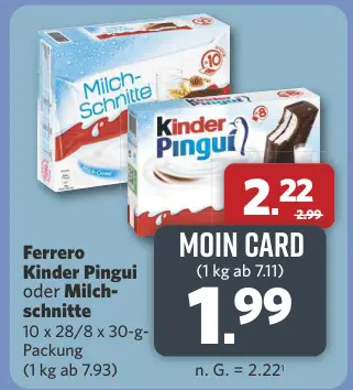 Aanbieding: Kinder Pingui oder Milchschnitte