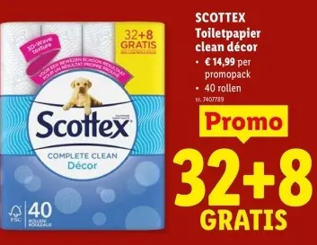 Promotie: Toiletpapier clean décor