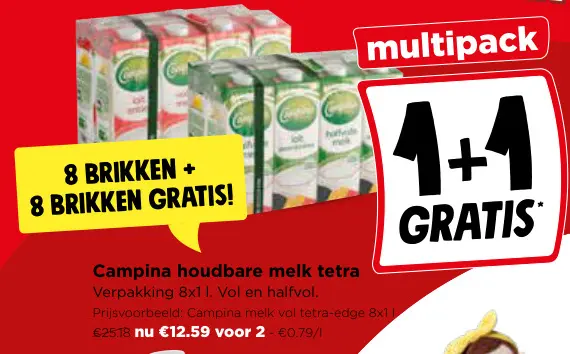Promotie: Campina houdbare melk tetra